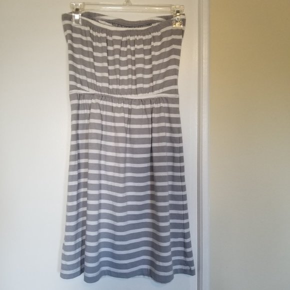 Old Navy Gray and White Stripe Strapless Dress (size s/p/p) - Picture 6 of 7